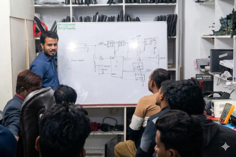 Students in a live class